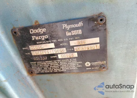 1969 Plymouth Grand Voyager z USA, uszkodzony, nr VIN RH41B9G215553